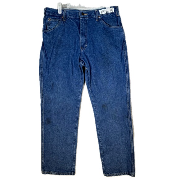 Dickies Men's Jeans 34 X 32 Blue Denim Mid-Rise 5-Pockets Straight Leg M1713 - Picture 1 of 9